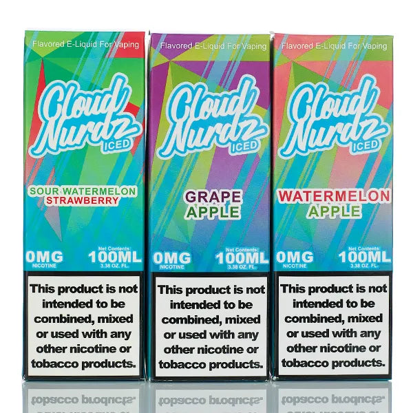 Cloud Nurdz ICED E-Liquid - No Nicotine Vape Juice - 100ml