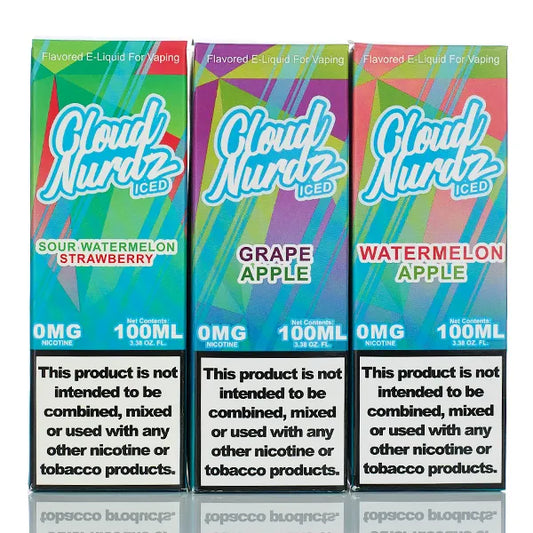 Cloud Nurdz ICED E-Liquid - No Nicotine Vape Juice - 100ml