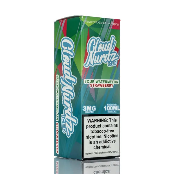 Cloud Nurdz E-Liquid - Sour Watermelon Strawberry Iced - 100ml