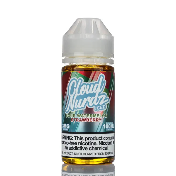 Cloud Nurdz E-Liquid - Sour Watermelon Strawberry Iced - 100ml