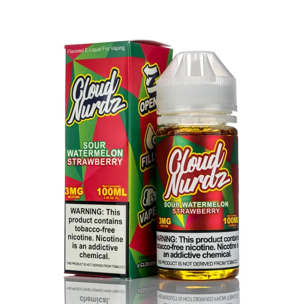 Cloud Nurdz E-Liquid - Sour Watermelon Strawberry - 100ml