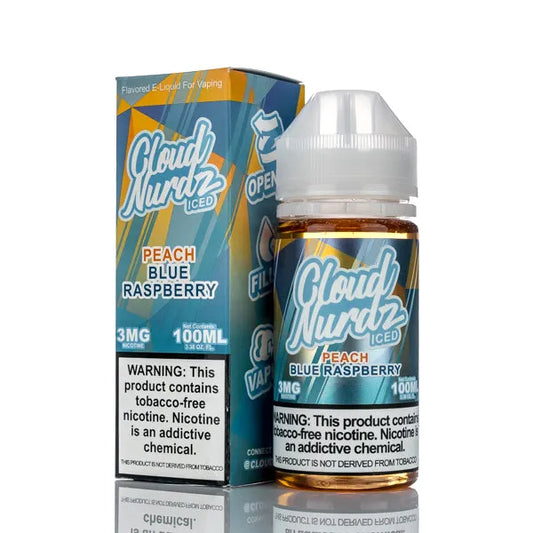 Cloud Nurdz E-Liquid - Peach Blue Raspberry Iced - 100ml