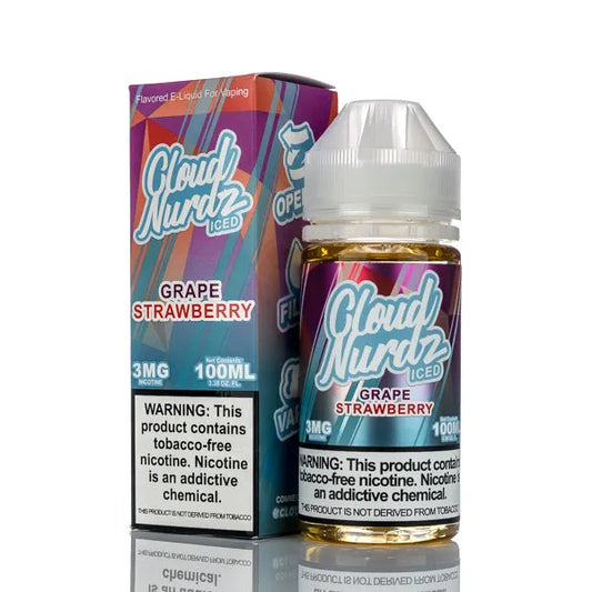 Cloud Nurdz E-Liquid - Grape Strawberry Iced - 100ml