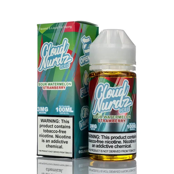 Cloud Nurdz E-Liquid - Sour Watermelon Strawberry Iced - 100ml