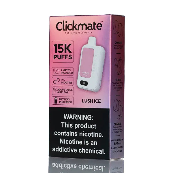 7 Daze Clickmate 15k Puffs Rechargable Disposable Vape 2% Nic - 18ML