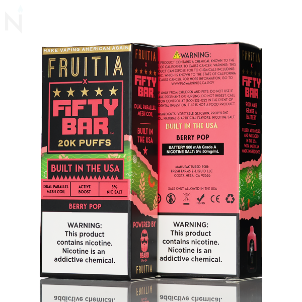 FRUITIA X Fifty Bar 20K 20000 Puffs Disposable - 16mL