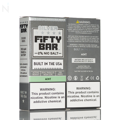Fifty Bar V2 Silver 2% Nic 20K Puffs Disposable Vape