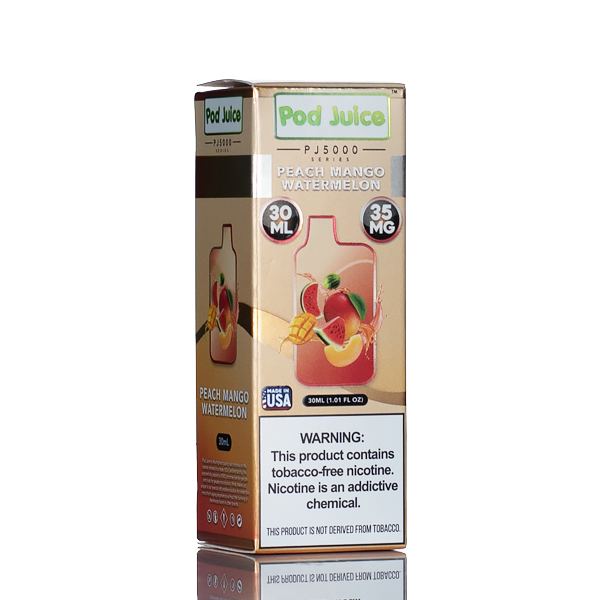 Pod Juice Salt PJ5000 - Peach Mango Watermelon - 30ml