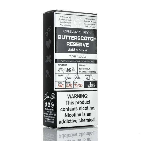 Glas E Liquid E Liquid 0mg Glas Basix E-Liquid - Creamy RY4 Butterscotch Reserve - 60ml